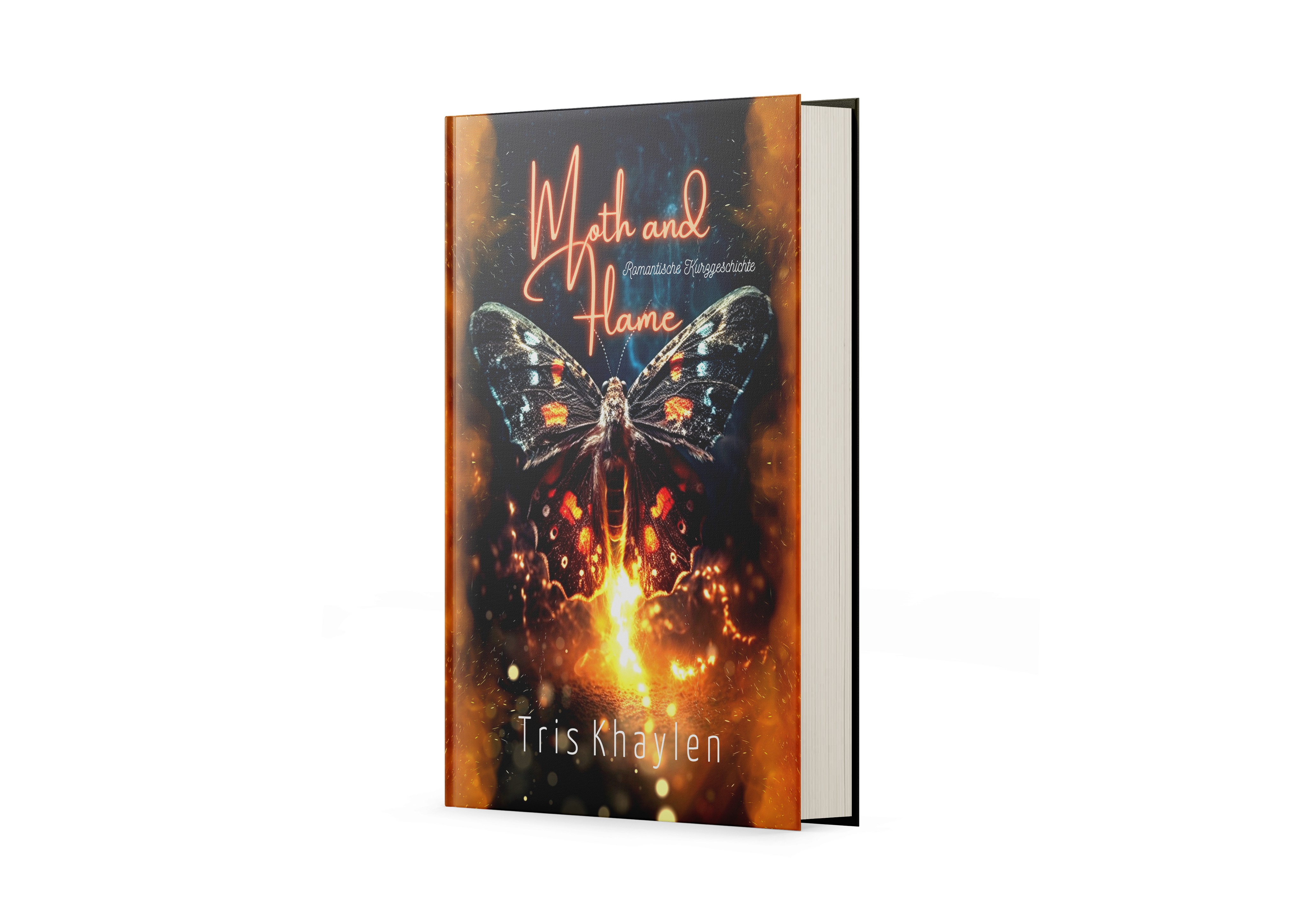 Buchmockup zu Moth & Flame